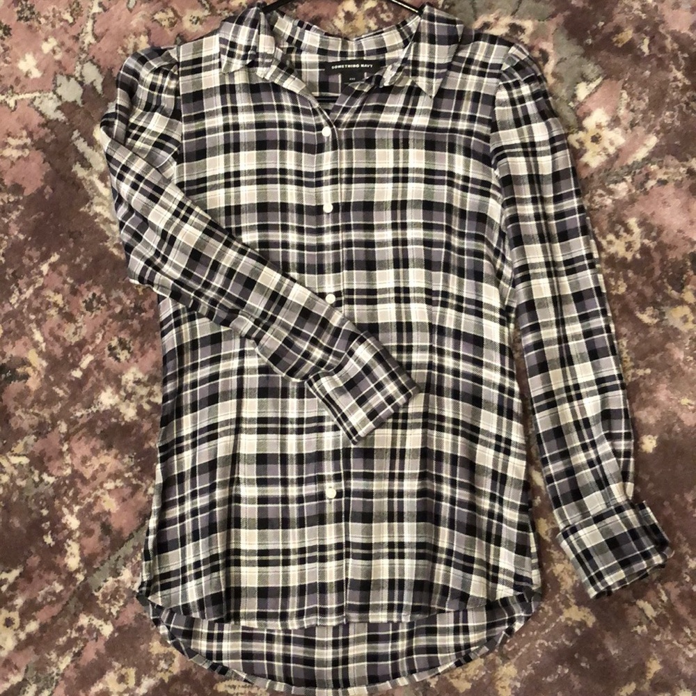 Plaid button down | Something Navy | XXS